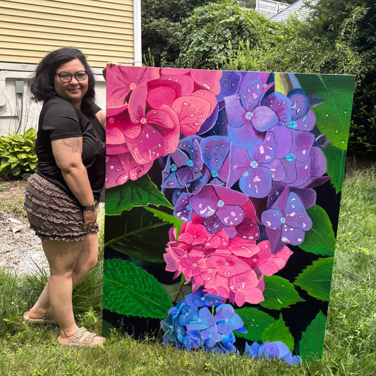 Hydrangea Clusters | Original Acrylic Painting