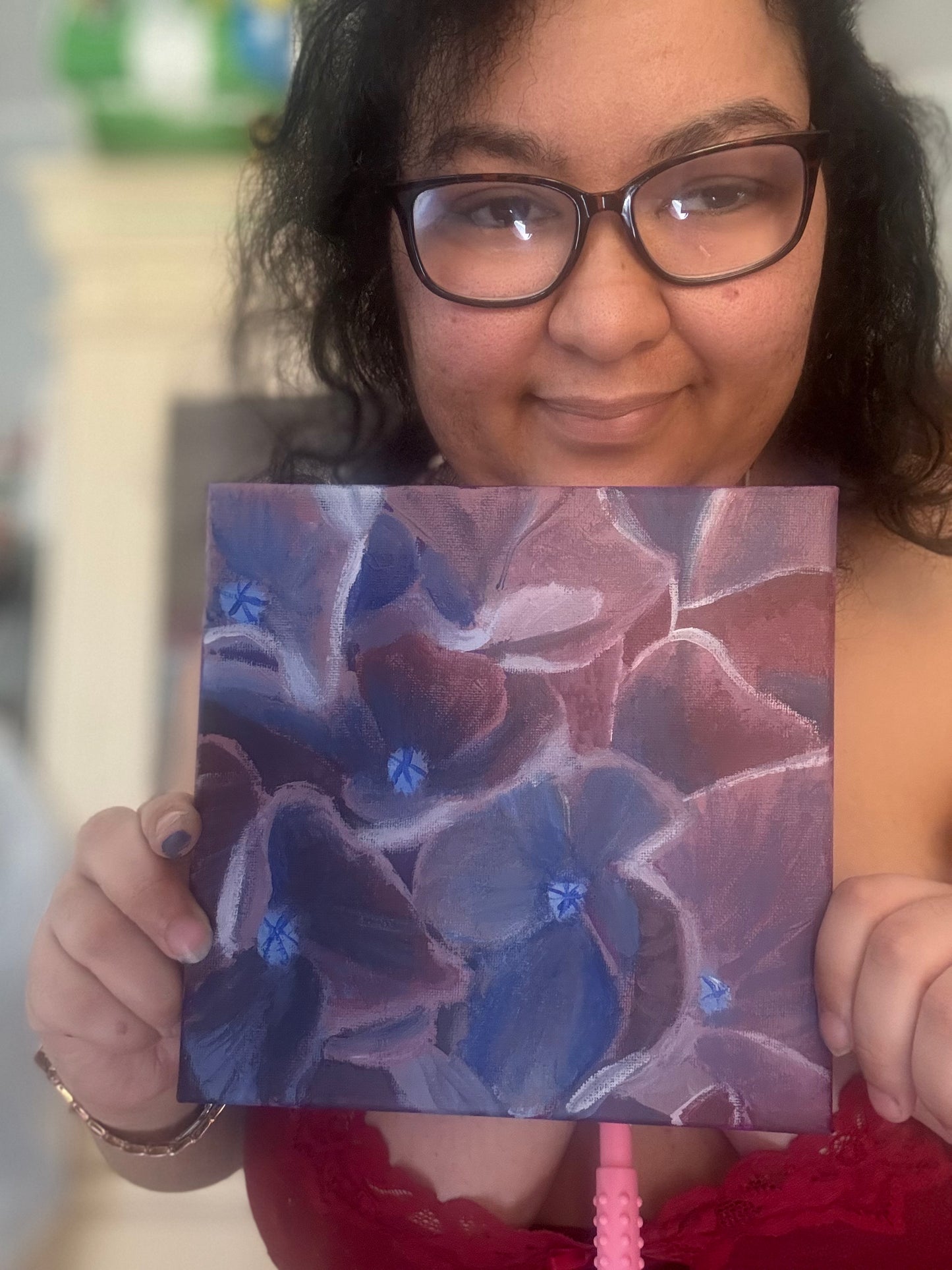 Purple & Blue Hydrangeas | Original Acrylic Painting