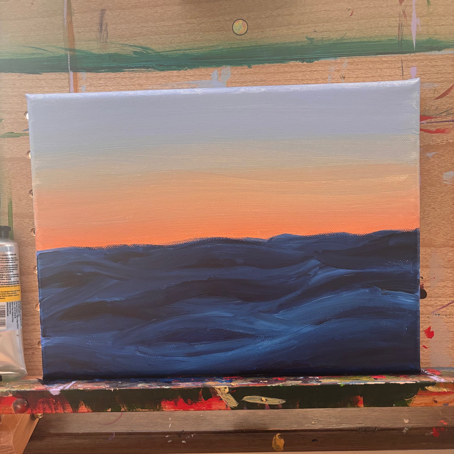 Ocean and Sunset | Original Acrylic Painting