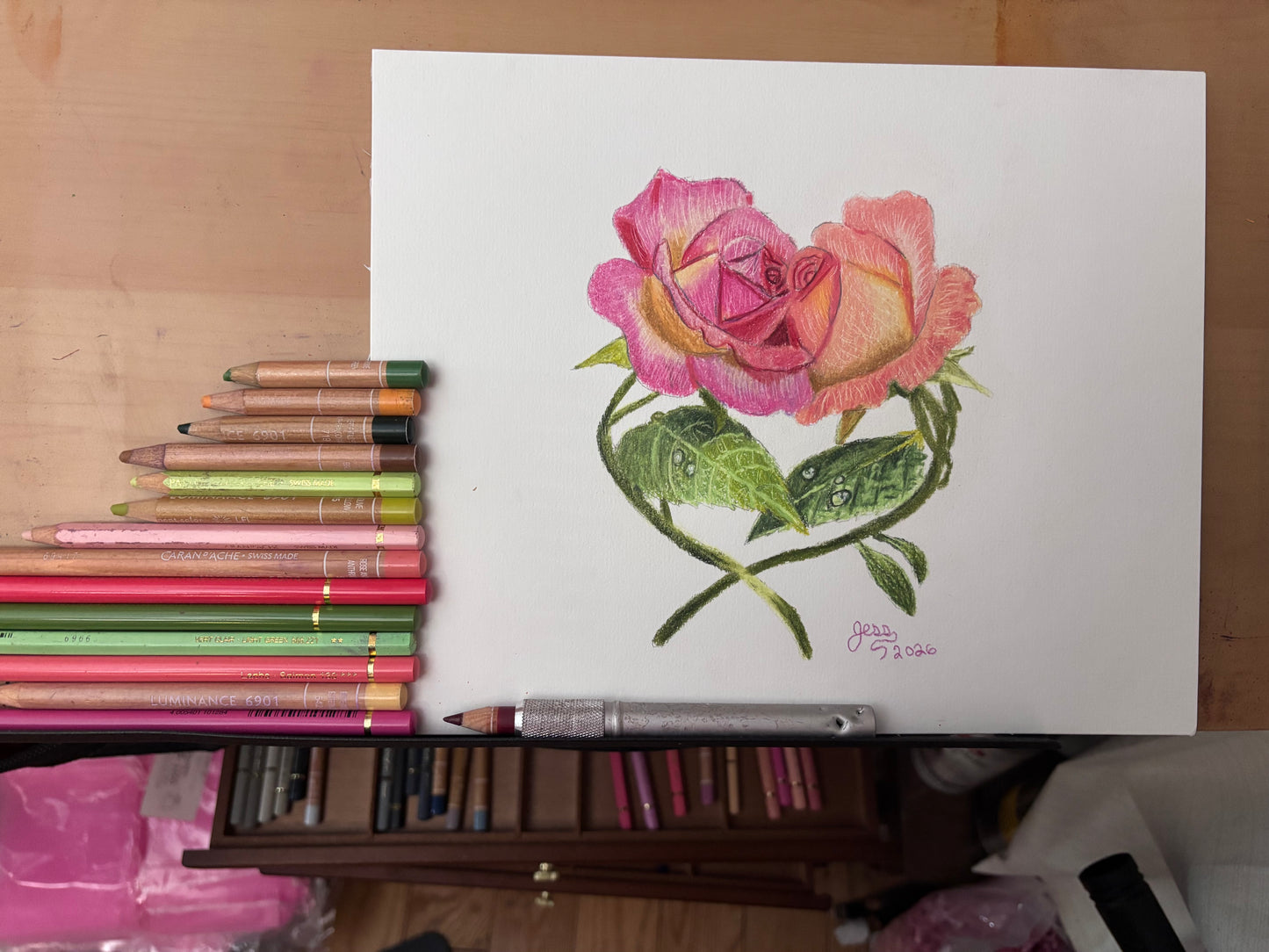 “Blooming Bond” | Original Colored Pencil Drawing