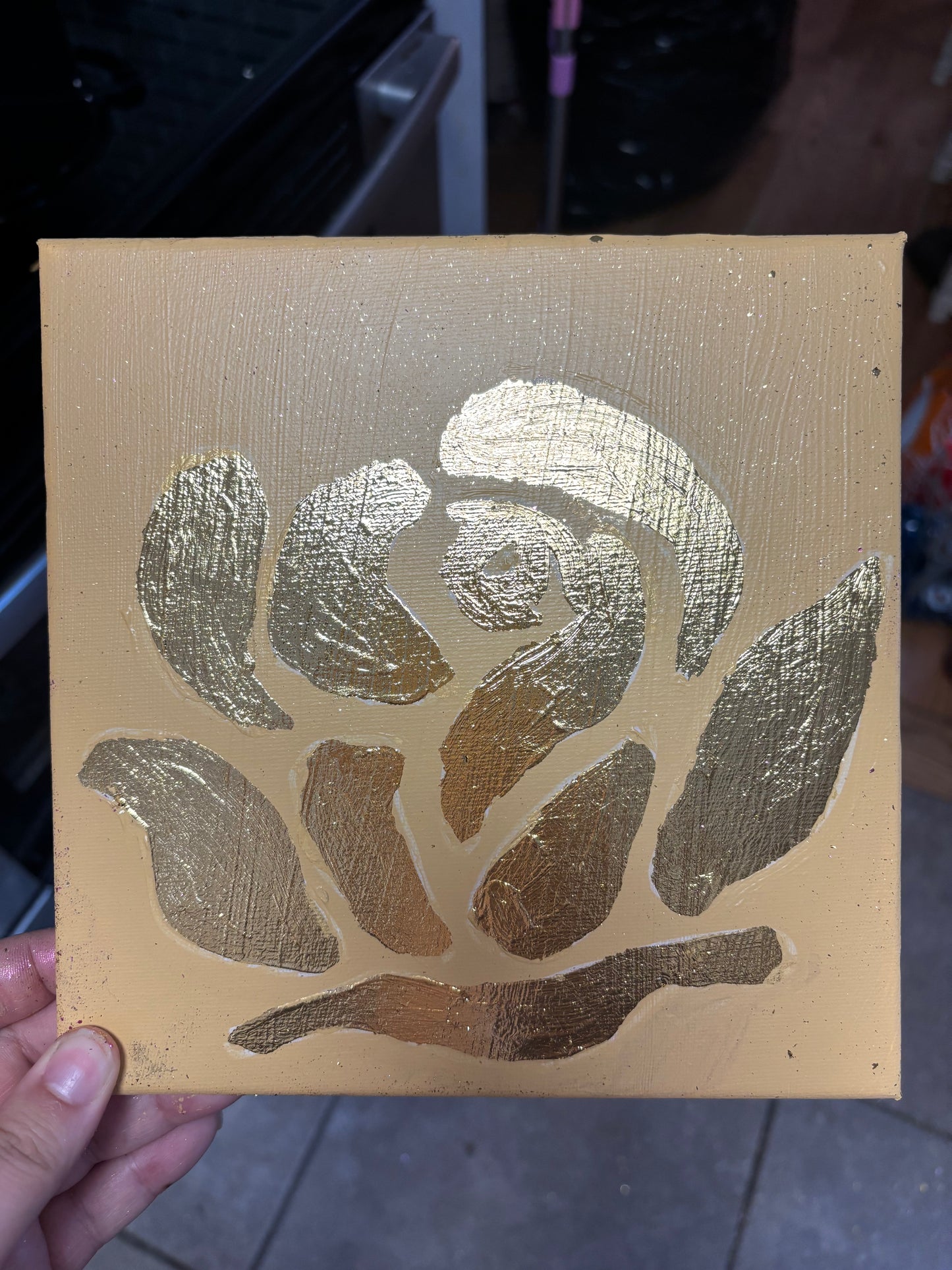 Gold Imitation Leaf Rose