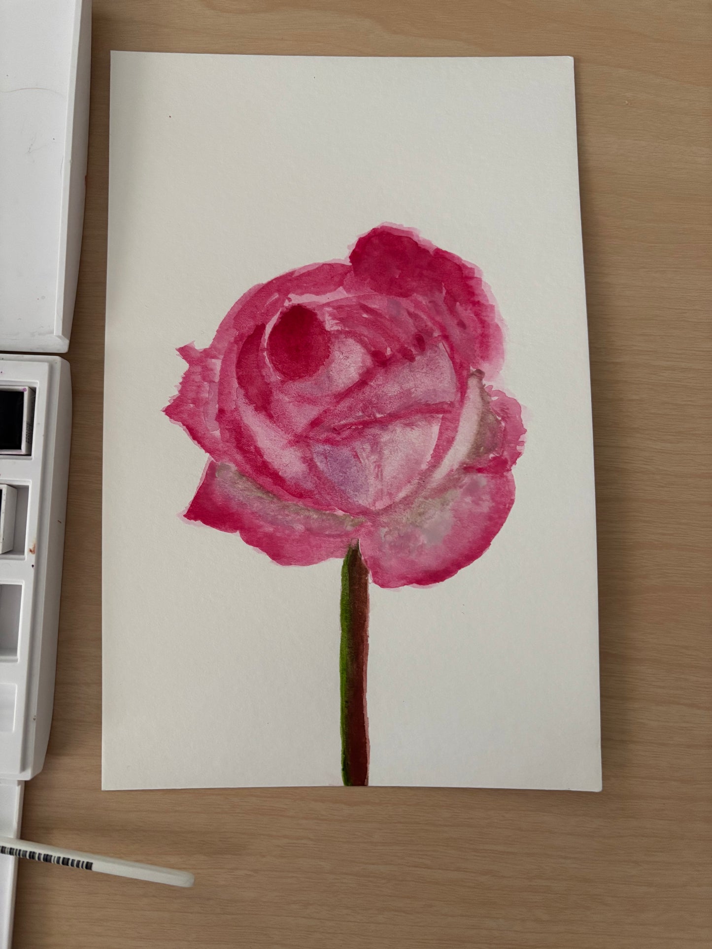 Pink Rose | Original Watercolor Painting
