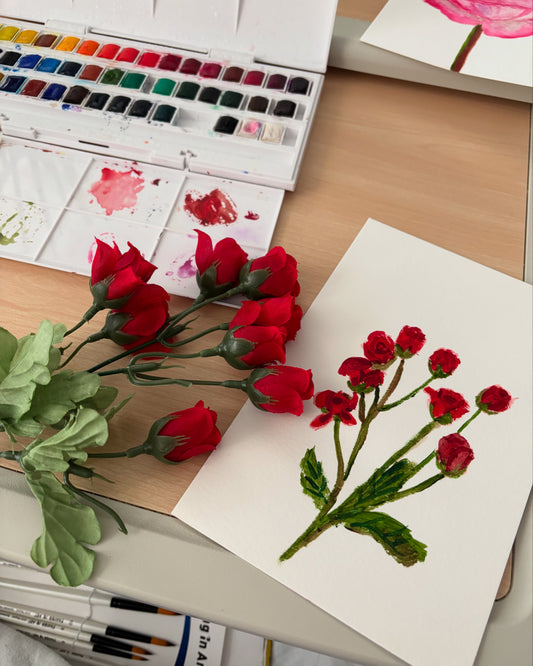 Red Roses Bouquet | Original Watercolor Painting