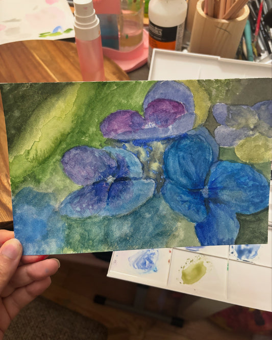 Abstract Hydrangeas | Original Watercolor Painting
