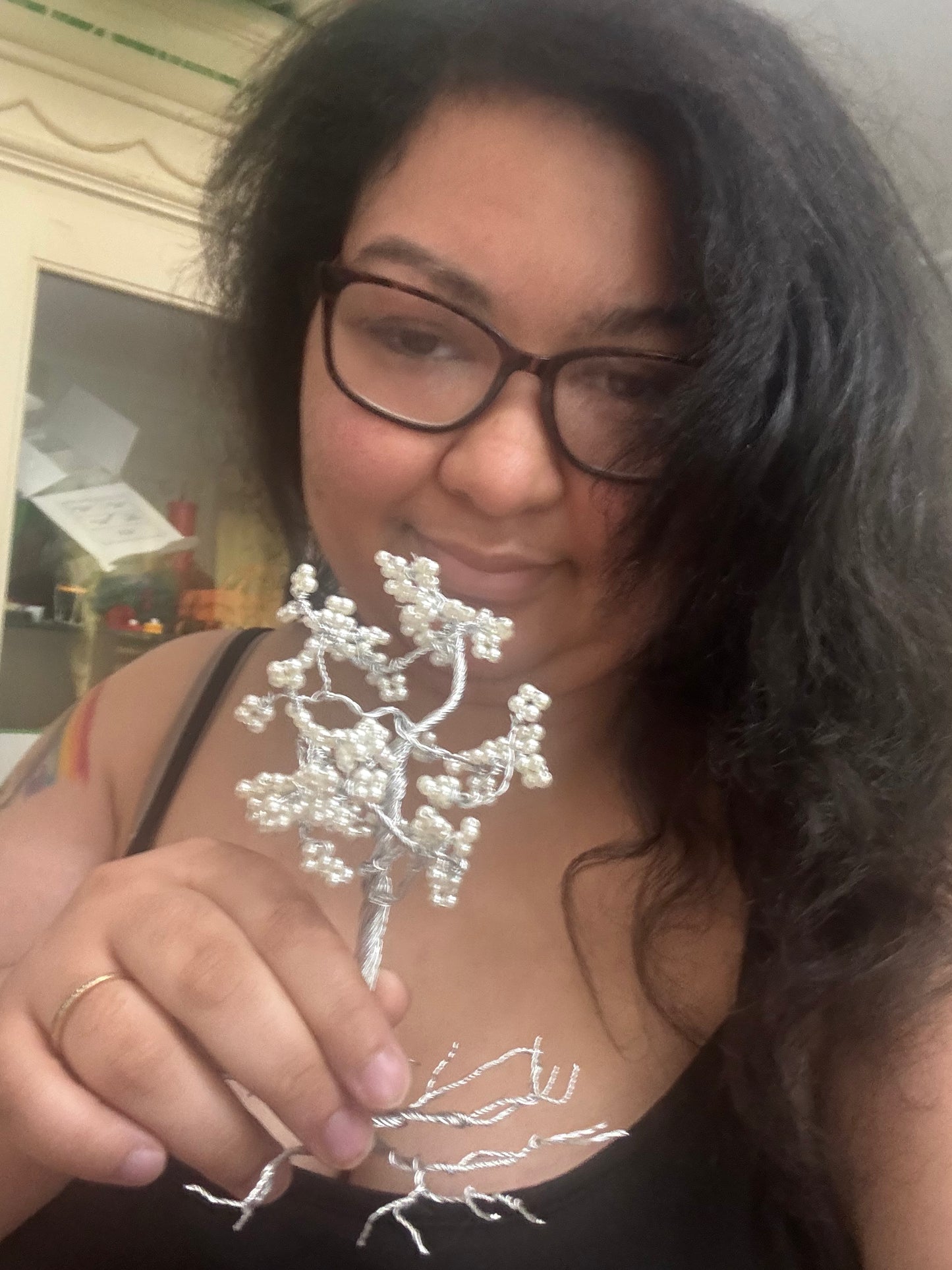 Wire Wrapped Tree with Pearls