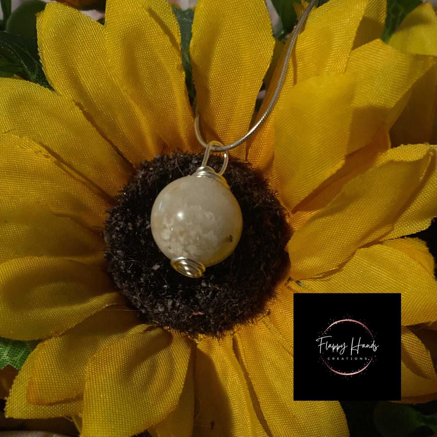 Single Wire Wrapped Keepsake Pearl Pendant