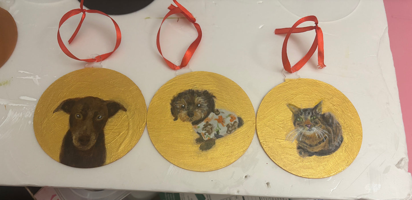 Custom Pet Portrait Ornaments