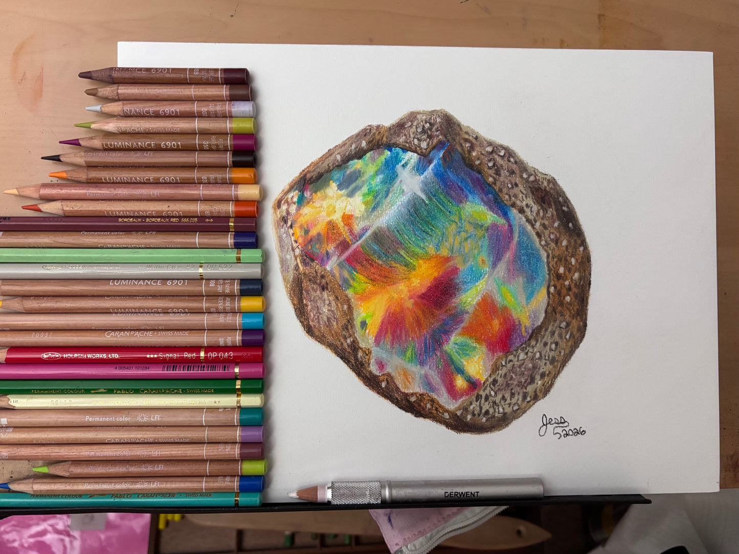 Opal | Original Colored Pencil Drawing