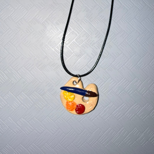 Paint Palette Polymer Clay Pendant