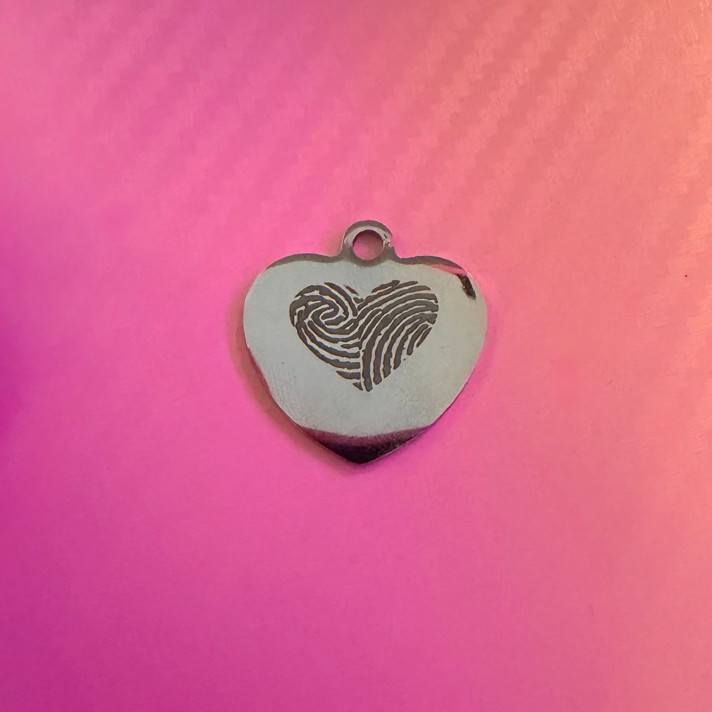 Custom Laser Engraved Heart Pendant