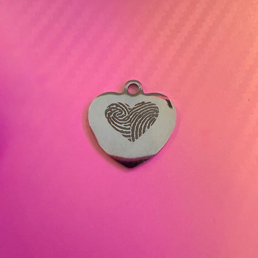 Custom Laser Engraved Heart Pendant