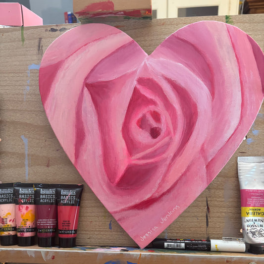 I love Pink Roses | Original Acrylic Painting