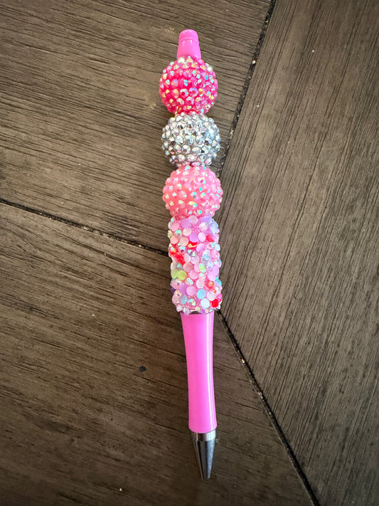 Pink Sparkly Beaded Pen