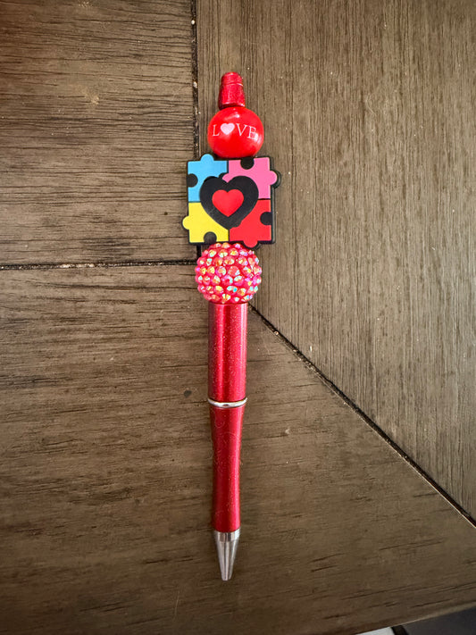 Autism Acceptance Beaded Pen