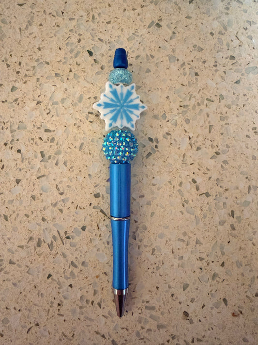Snowflake Beaded Pen # 1