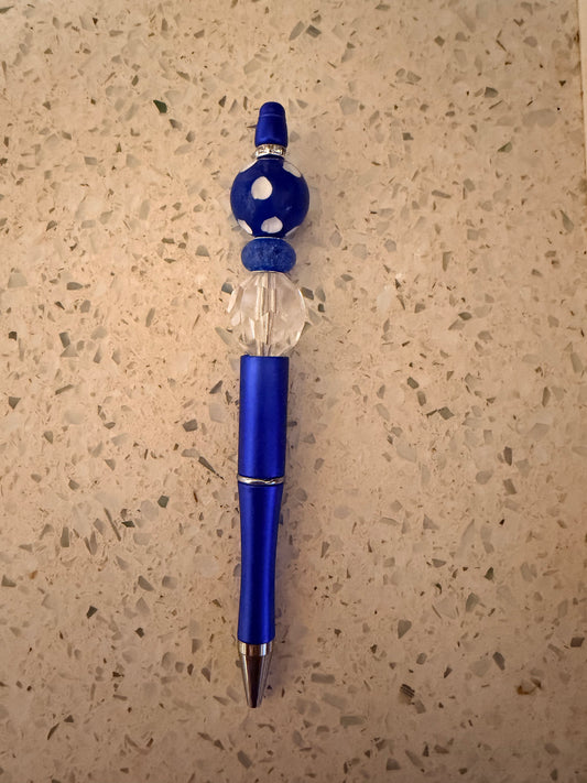 Royal Blue Beaded Pen # 1