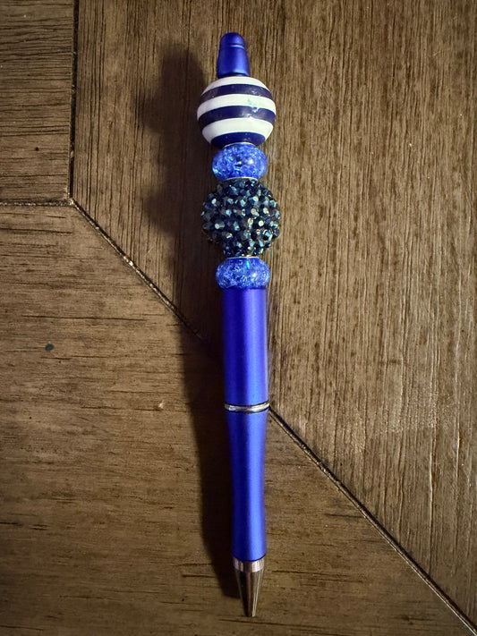 Royal Blue Beaded Pen # 2