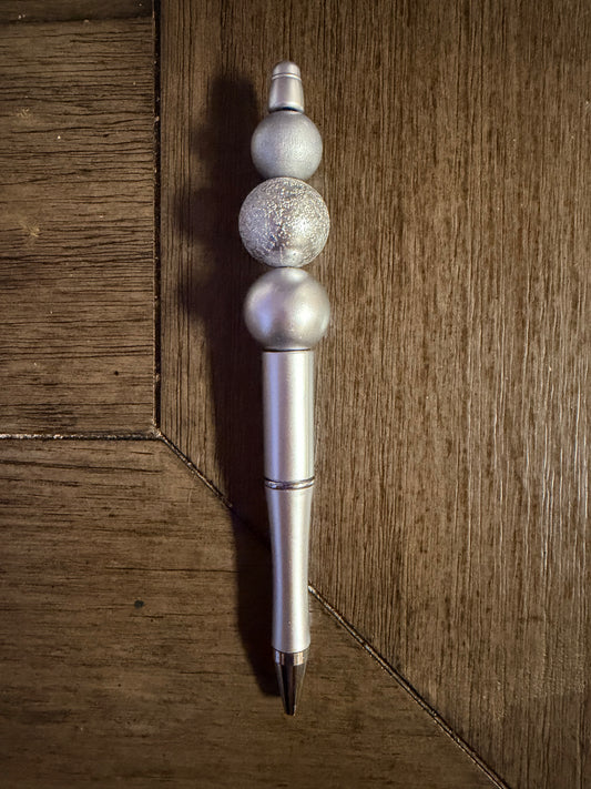 Silver Beaded Pen