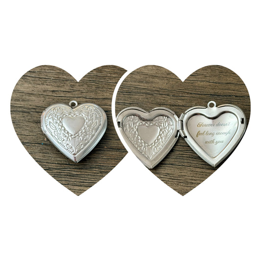 Custom Laser Engraved Heart Locket