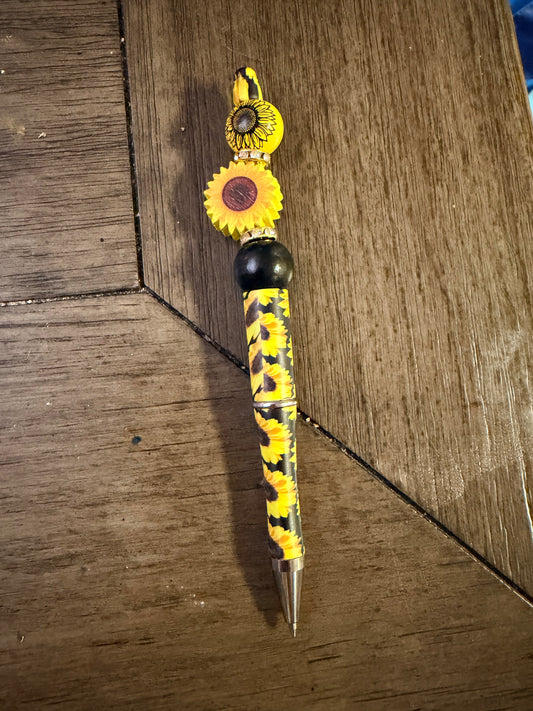 Sunflower Beaded Pen # 6