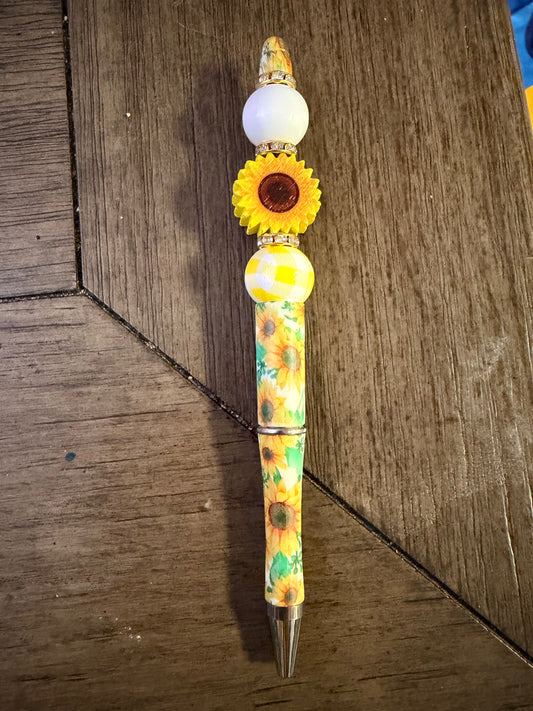 Sunflower Beaded Pen # 5