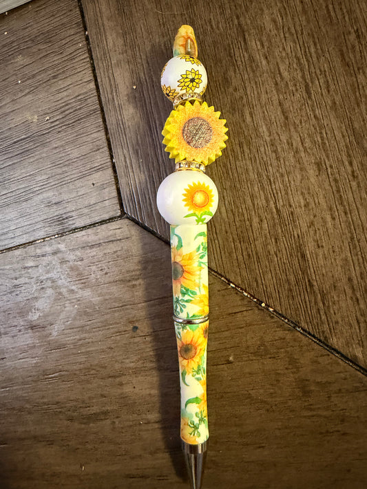 Sunflower Beaded Pen # 4