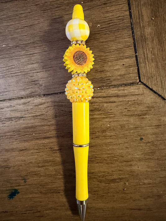 Sunflower Beaded Pen # 1