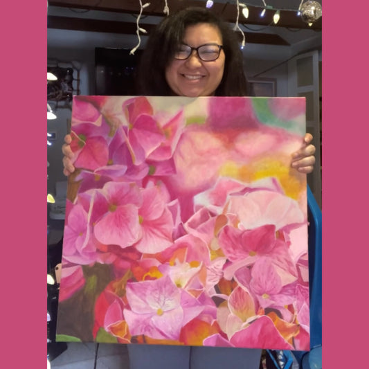 Pink Hydrangeas | Original Acrylic Painting