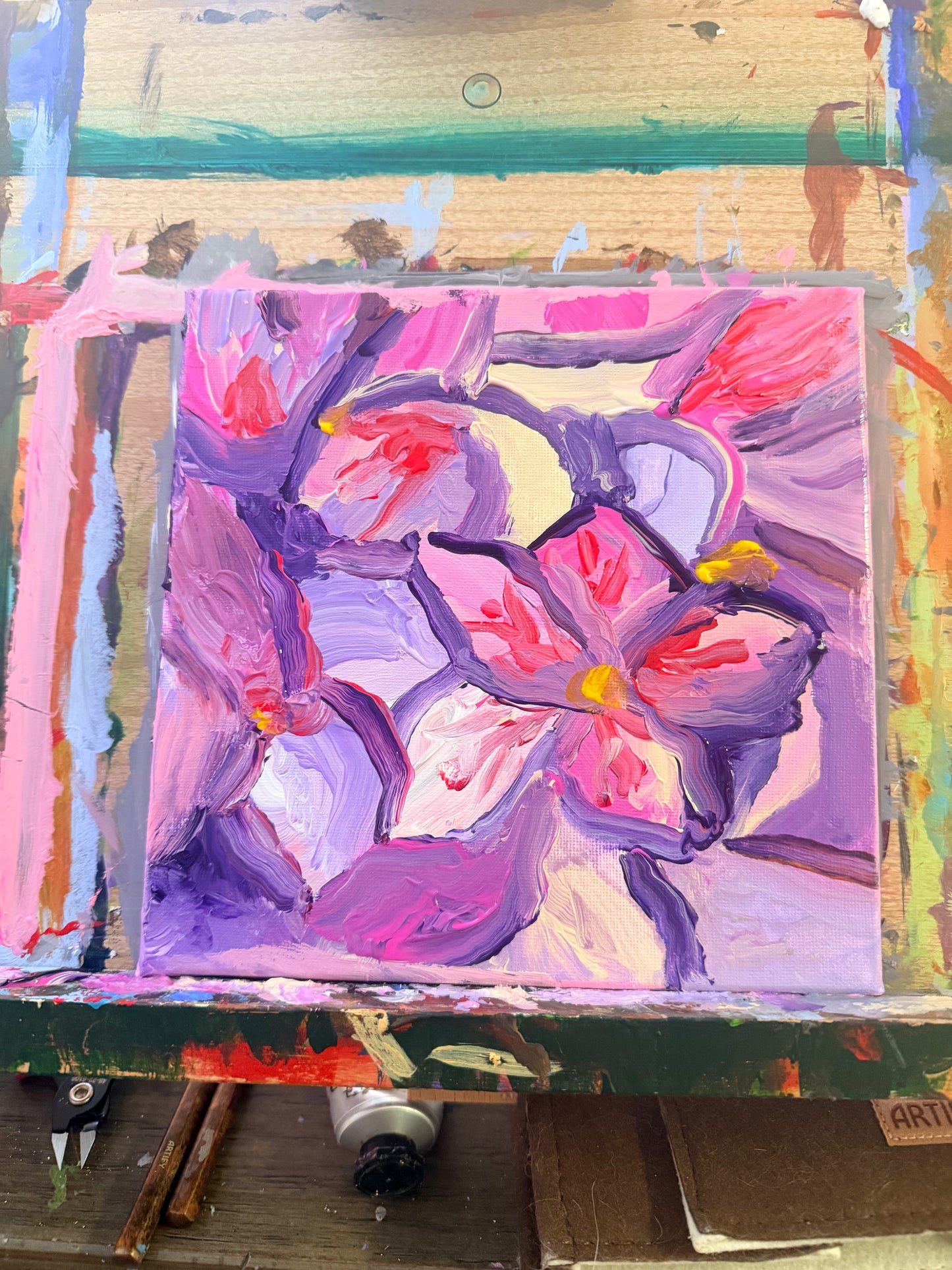 Pink and Purple Hydrangeas | Original Acrylic Painting