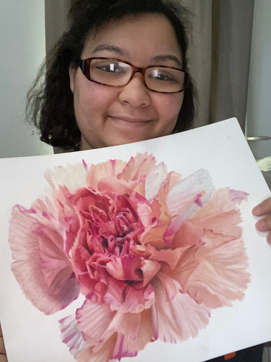 Carnation | Original Colored Pencil Drawing