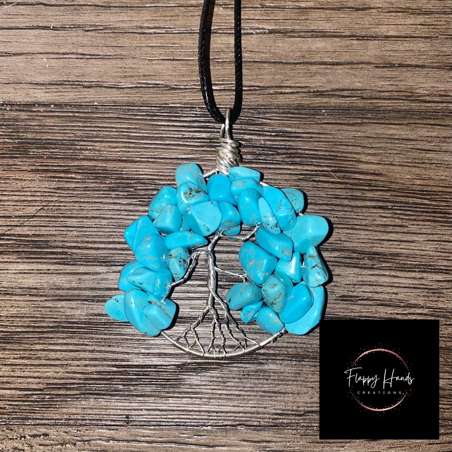 Turquoise Wire Wrapped Tree of Life Pendant