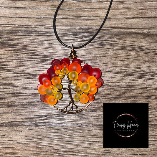 Fire Cluster Wire Wrapped Tree of Life Pendant | Limited Edition