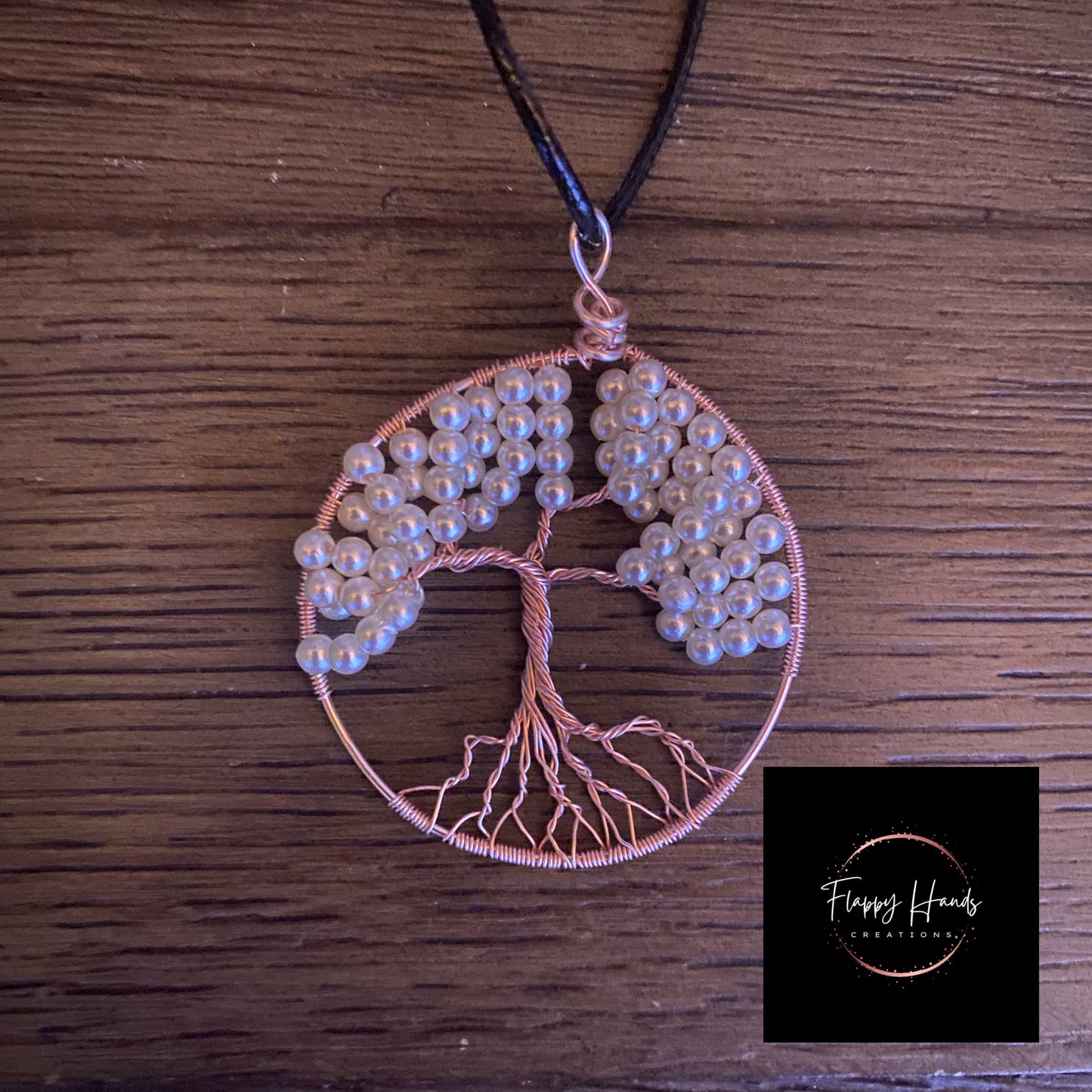 Pearl Wire Wrapped Tree of Life Pendant