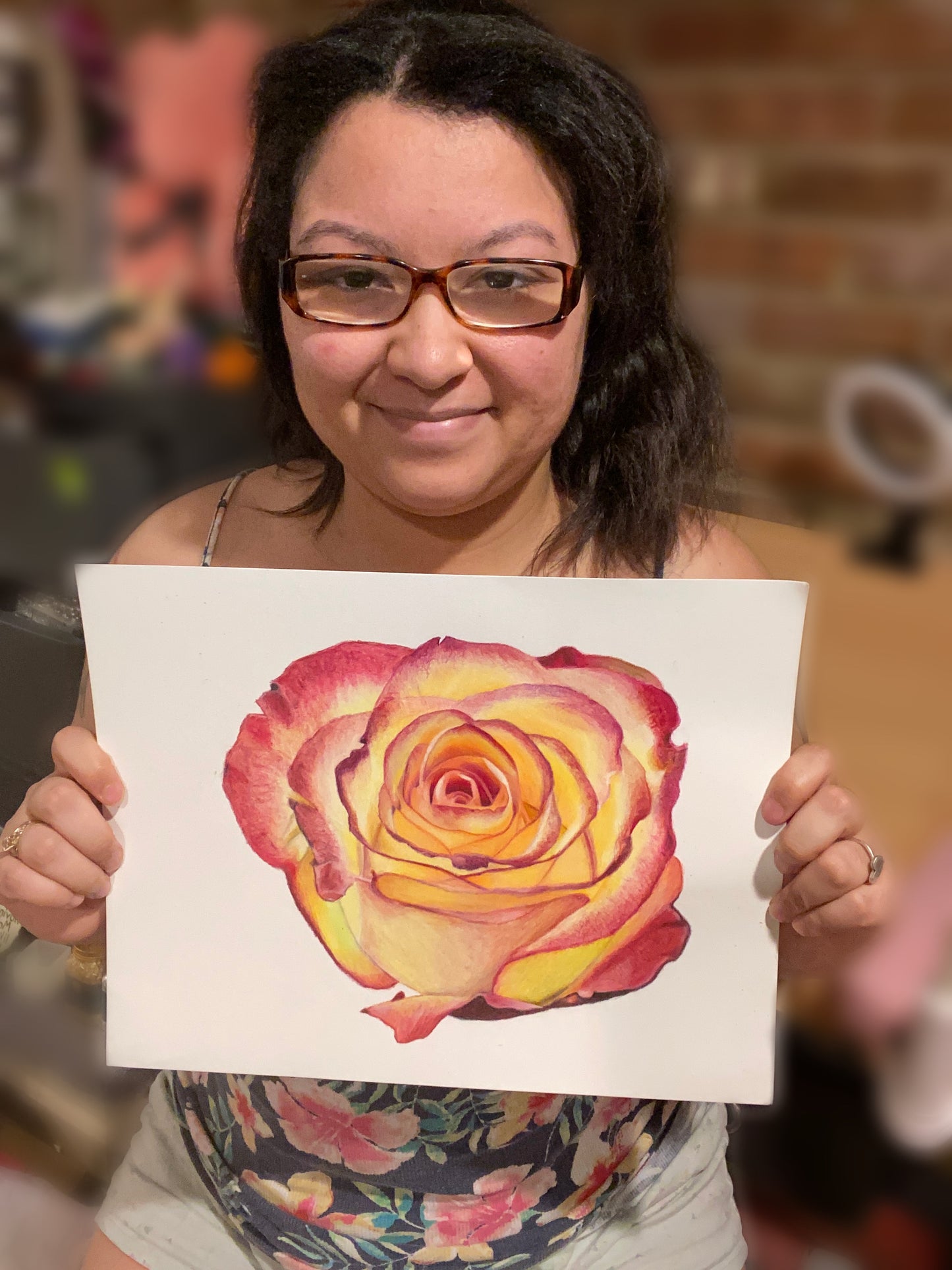 “Revived”| Rose | Original Colored Pencil Drawing